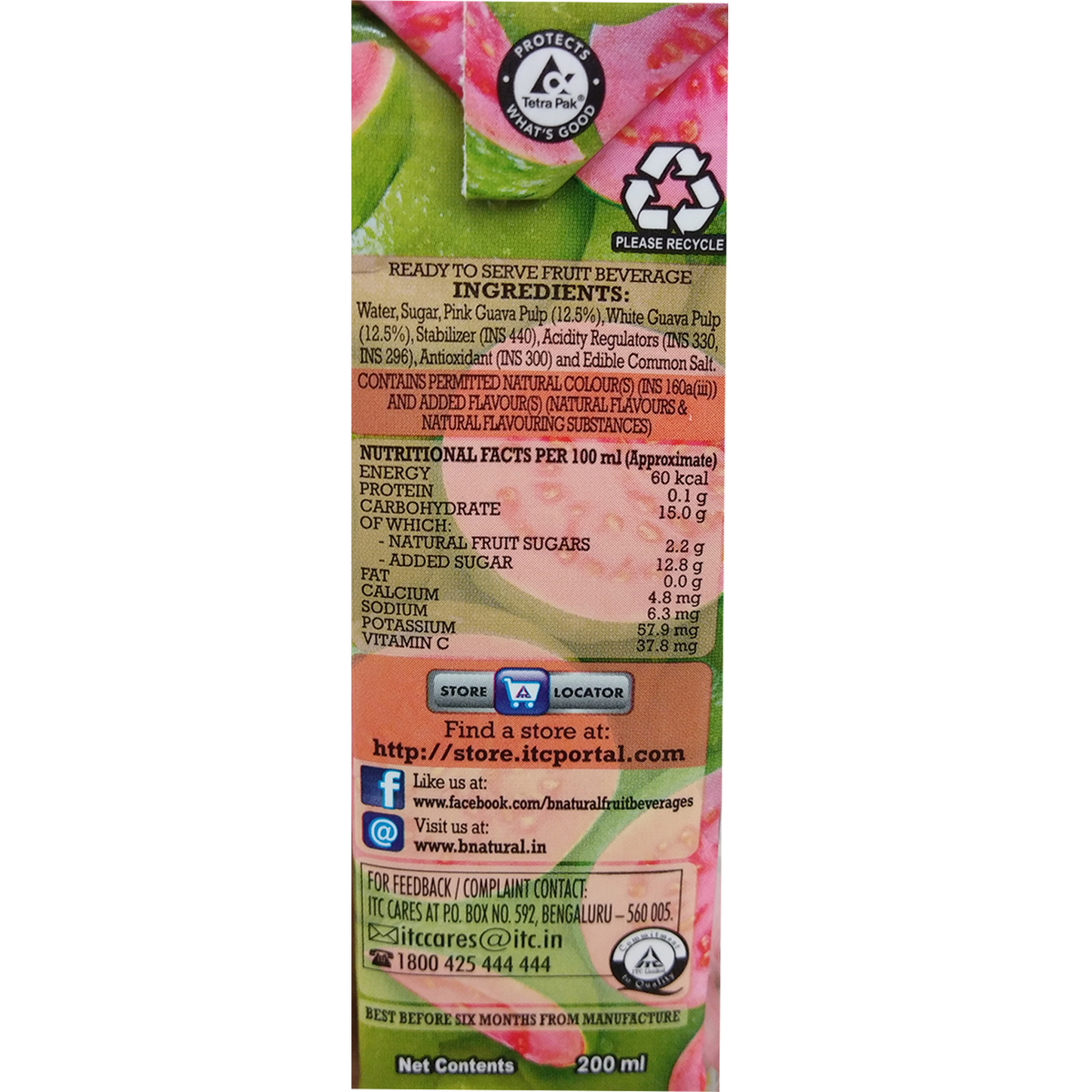 B Natural Guava Juice 200ml
