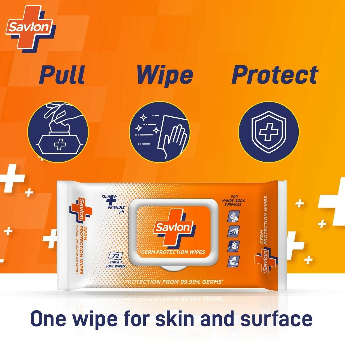 Savlon  Wet Wipes Germ Protection  72's