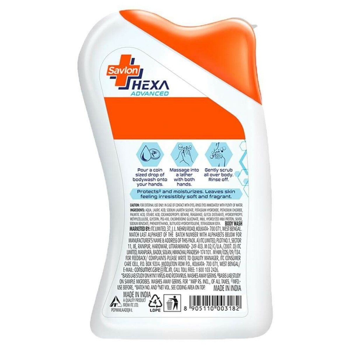 Savlon  Body Wash Hexa Advanced  Milk Protein  215ml