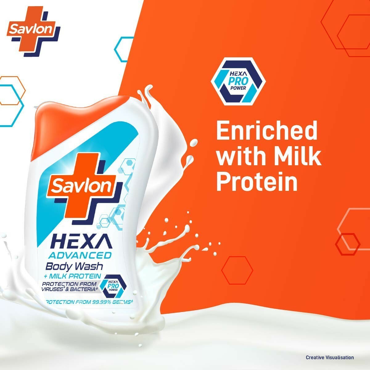 Savlon  Body Wash Hexa Advanced  Milk Protein  215ml