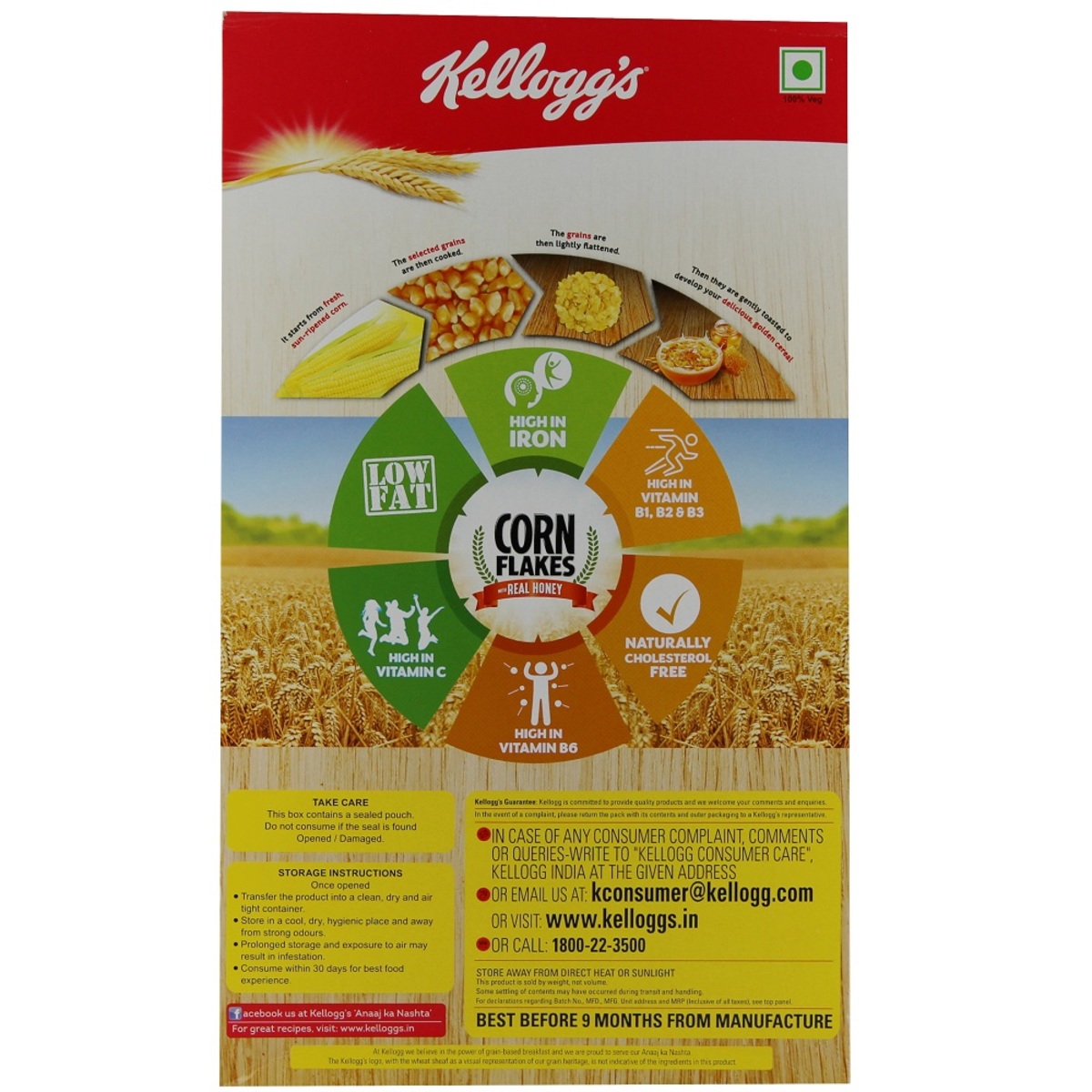 Kellogg's Corn Flakes Real Honey 630g