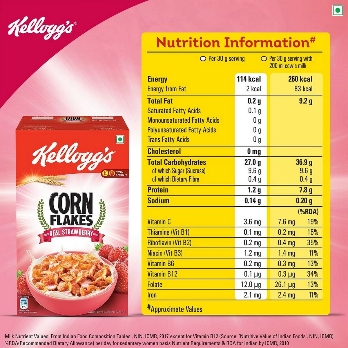 Kellogg's Corn Flakes Real Strawberry 575g