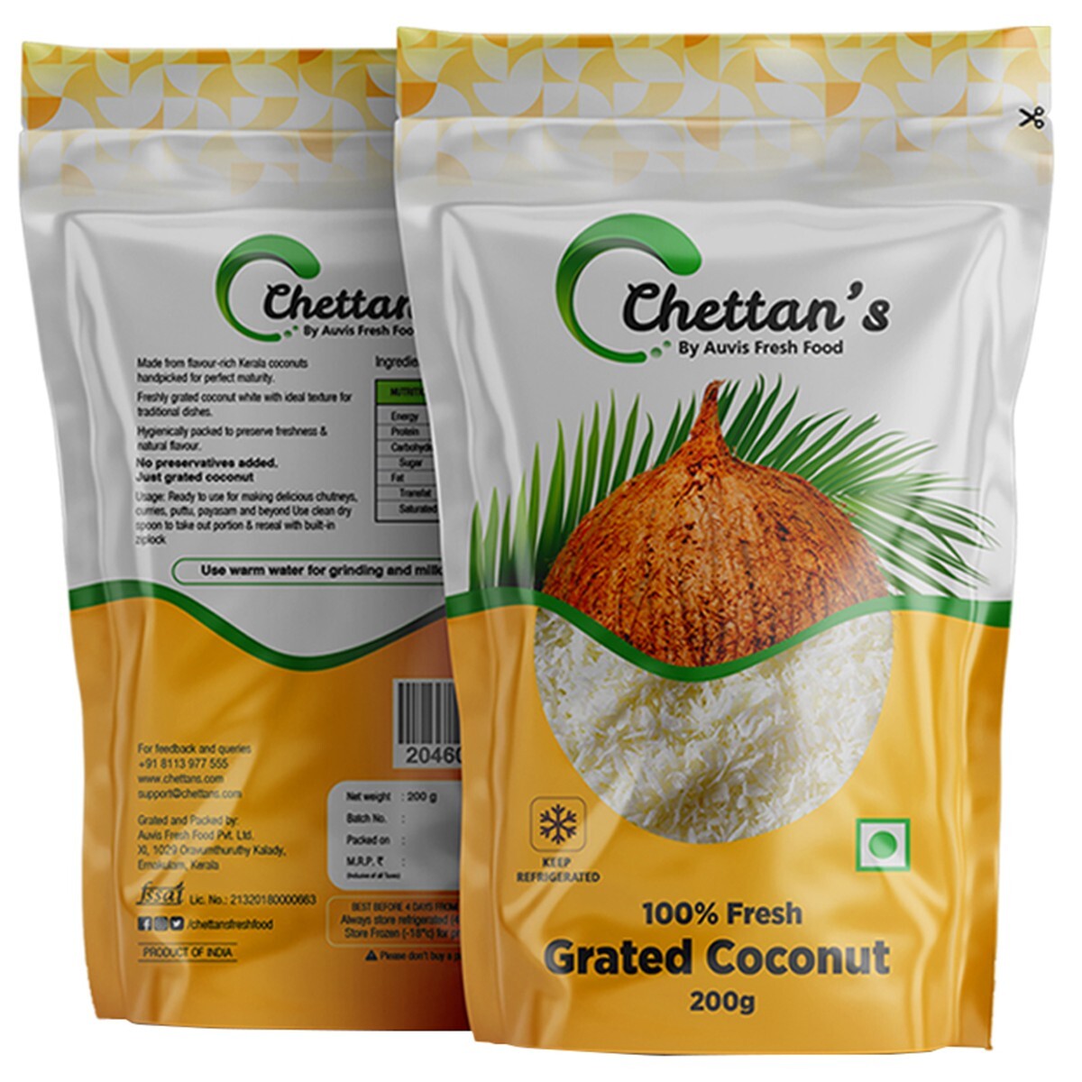 Chettan’s Grated Coconut 200 Gm 