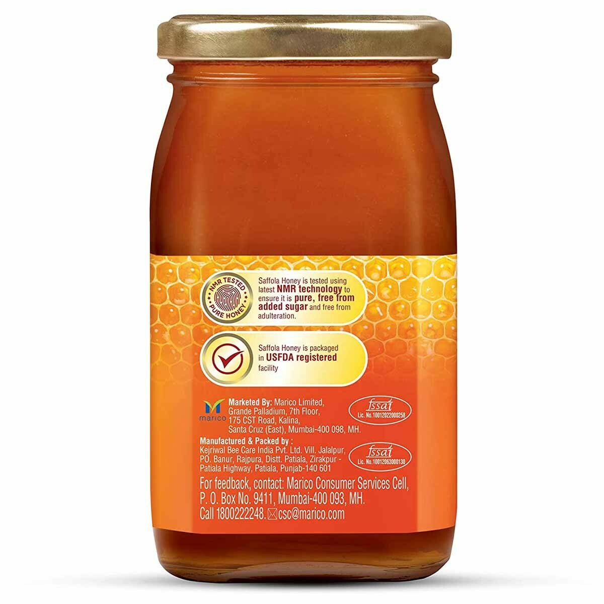 Saffola Honey Glass Jar 500g
