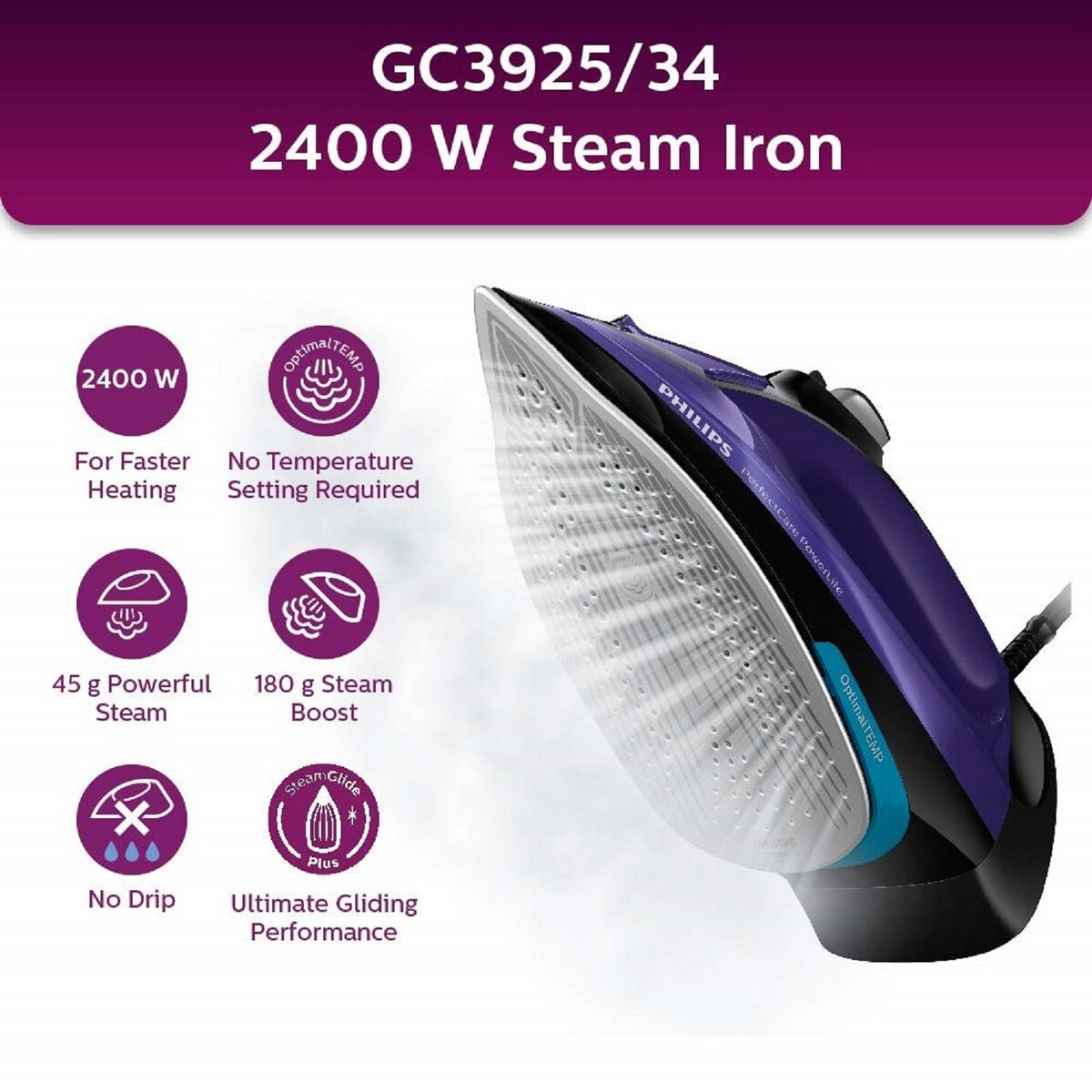 Philips Steam Iron GC3925/34 2400W