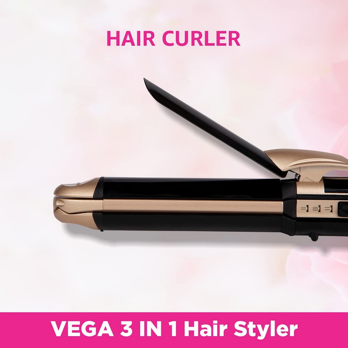 VEGA 3 in 1 Hair Styler, Straightener, Curler & Crimper VHSCC-01 Black