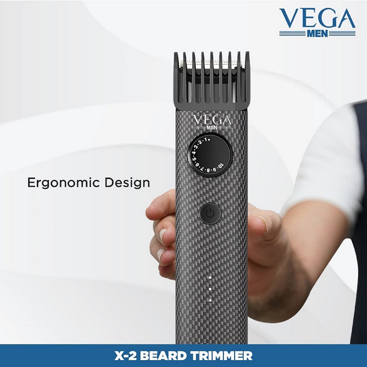Vega Men X2 Beard Trimmer For Men With Quick Charge, 90 Mins Run-time, Waterproof, For Cord & Cordless Use And 40 Length Settings, VHTH-17