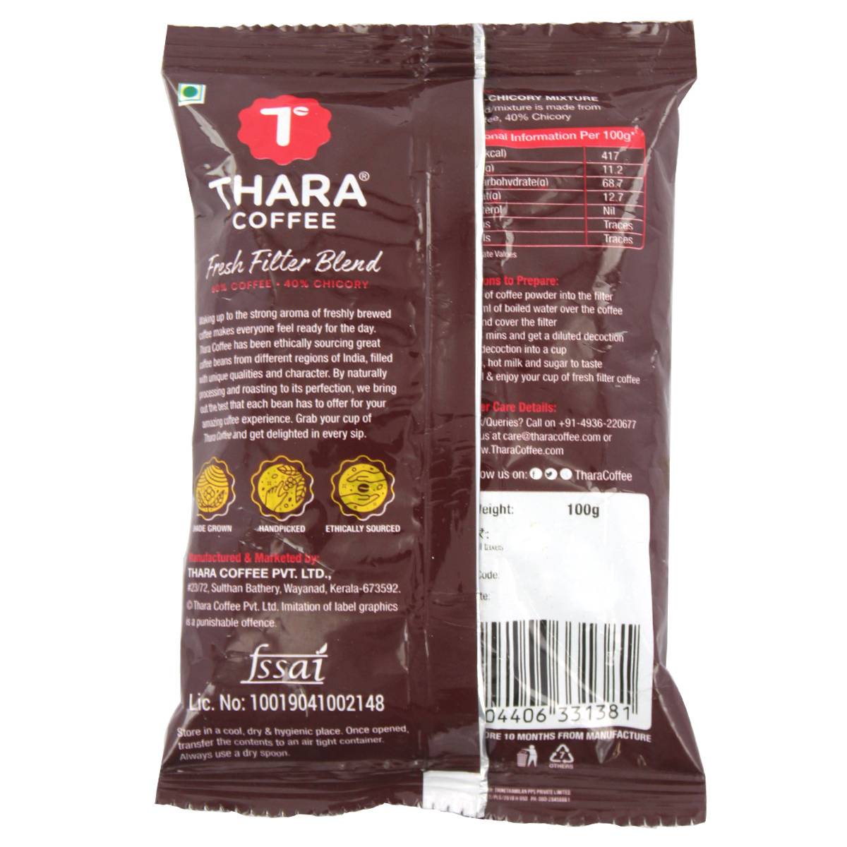 Thara Coffee  60:40 Coffee Chicory Filter  Blend 100g