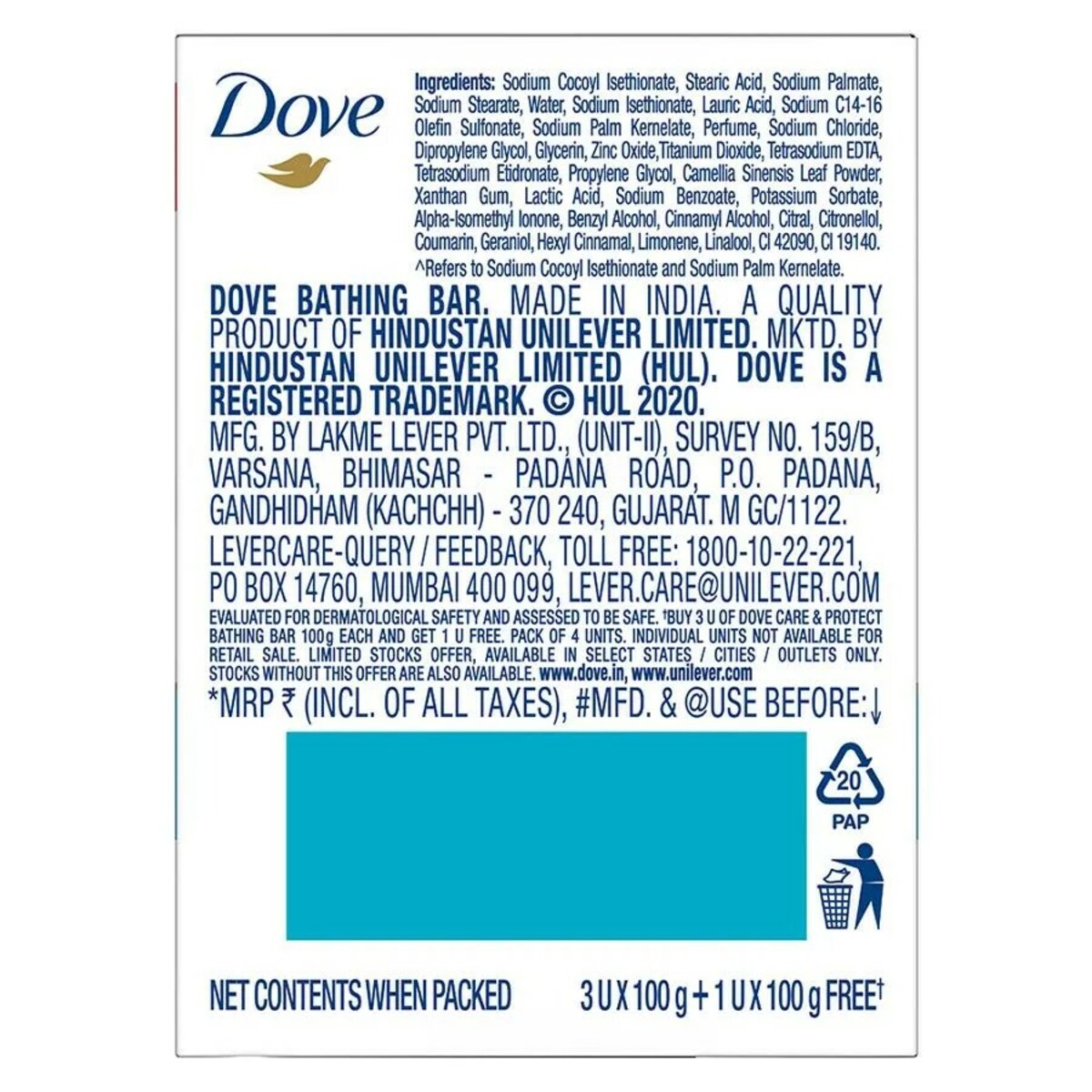 Dove Soap Care&Protect 100g 3+1
