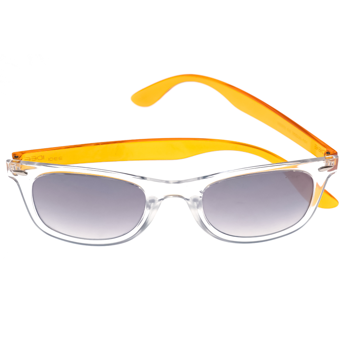 Idee Mens Shiny Crystal-Shiny Light Gold Part Frame With White Mirror Lens Sunglass