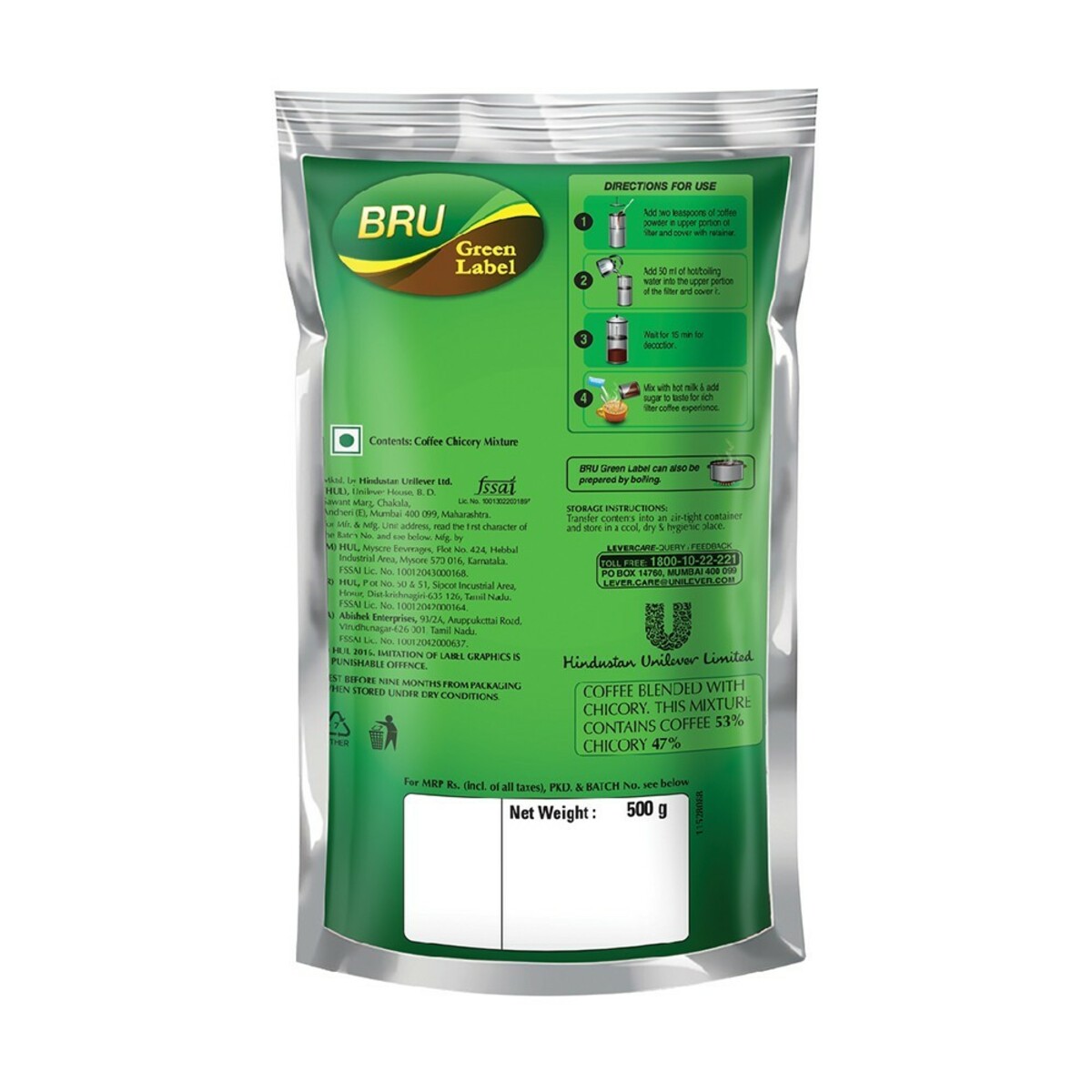 Bru Roast & Ground Coffee Green Label 500g