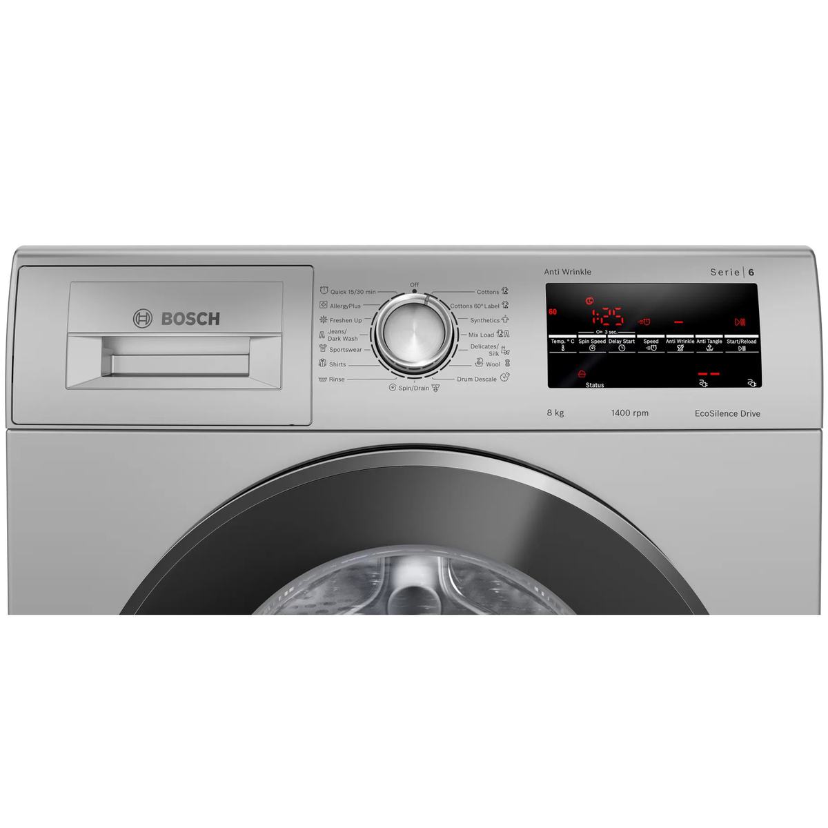 Bosch WAJ2846SIN Front Load Washing Machine Platinum Silver 8kg