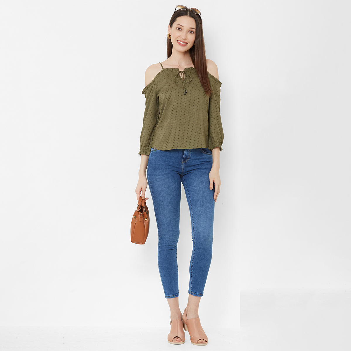 Kraus Jeans Casual Top for Women Olive