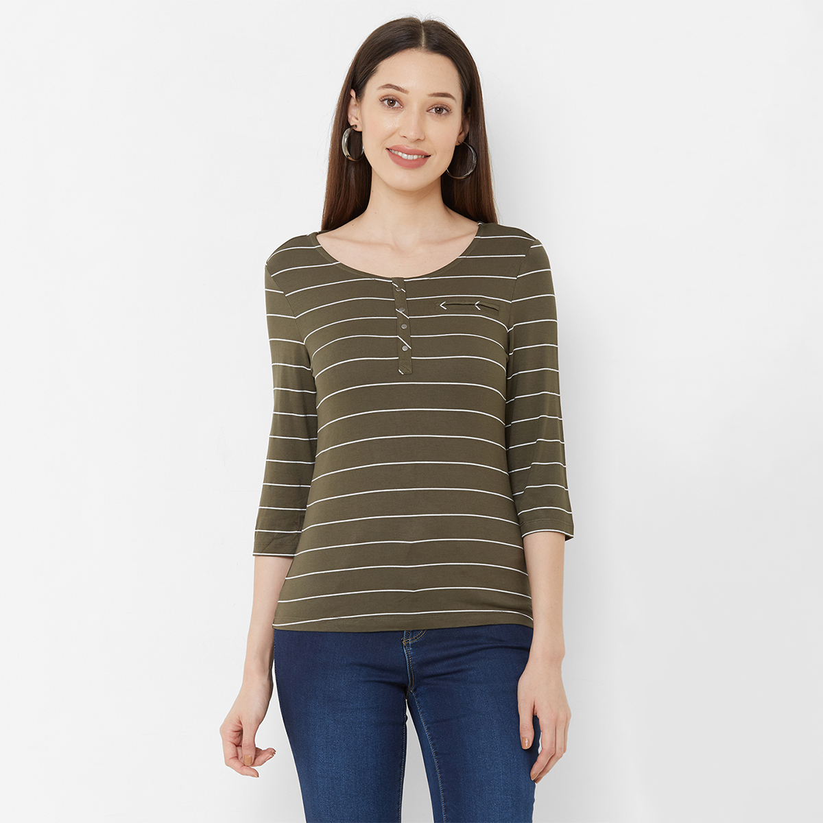Kraus Jeans T-shirt for Women Olive
