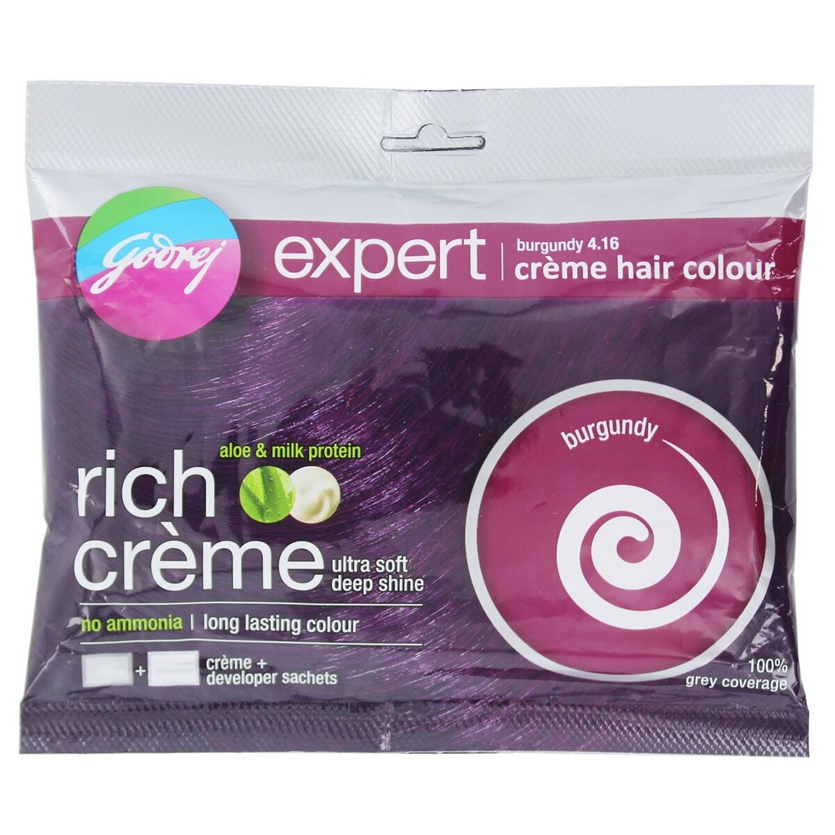 Godrej Hair Colour Rich Creme Burgundy 4.16 20g