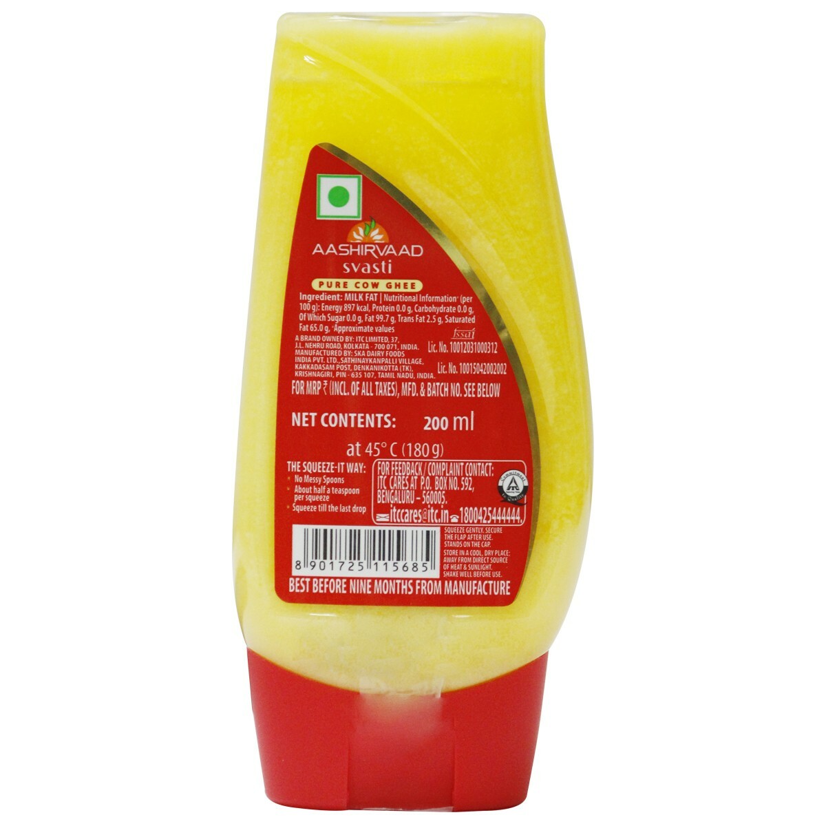 Aashirvaad Pure Cow Ghee Squeeze 200ml
