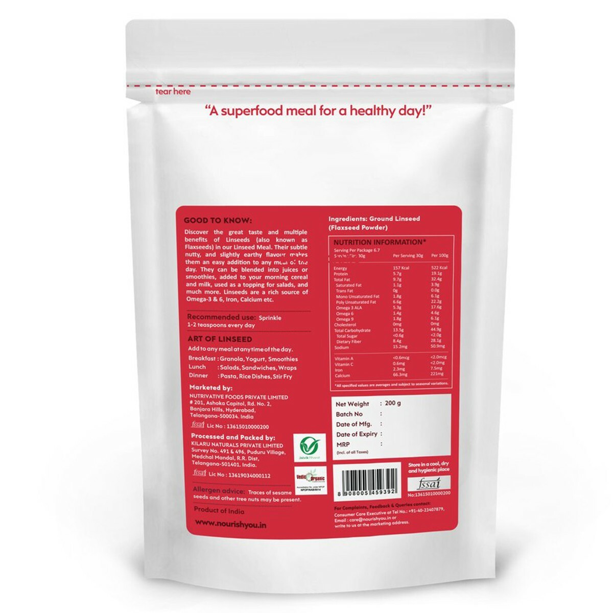 Nourish You Linseed Meal 200gm
