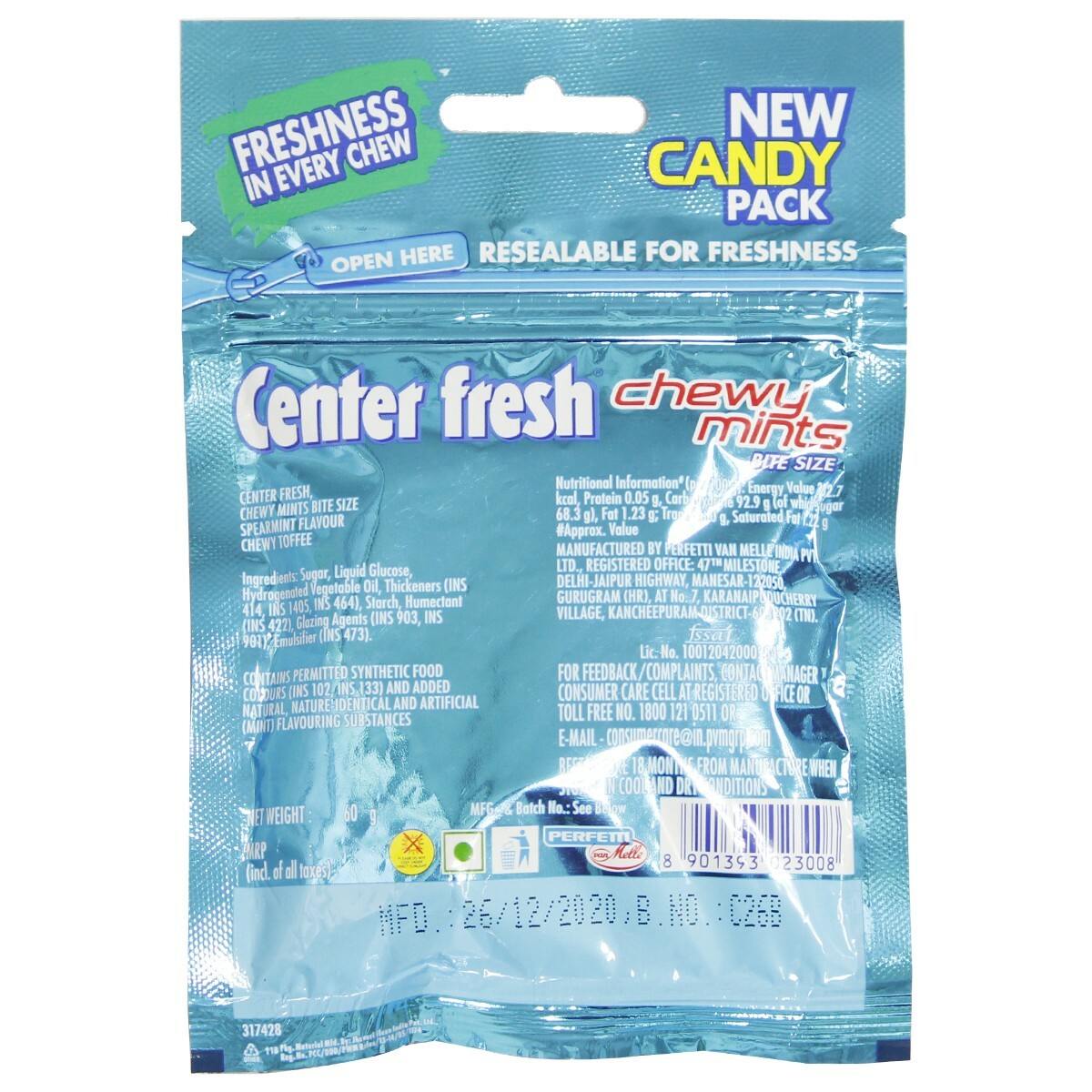 CENTER FRESH Chewy Mints Pouch 60g