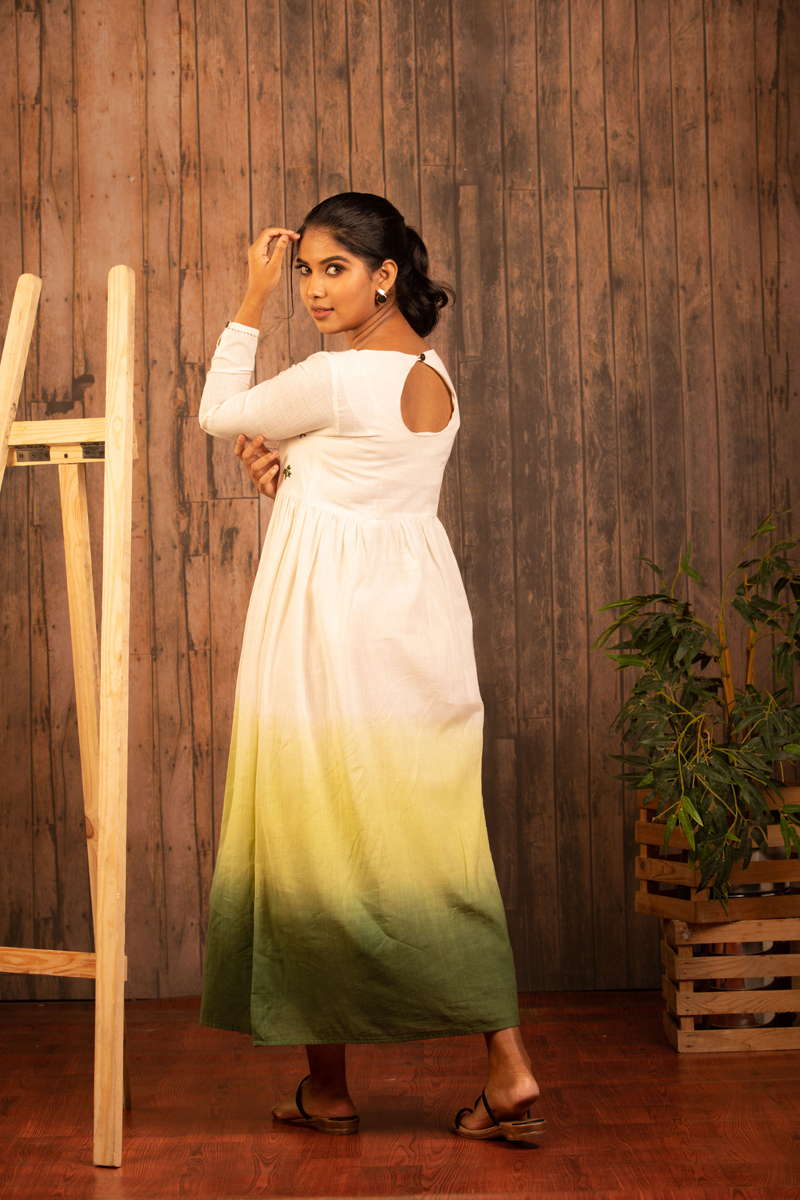 Krithi  Dress for women - White-green
