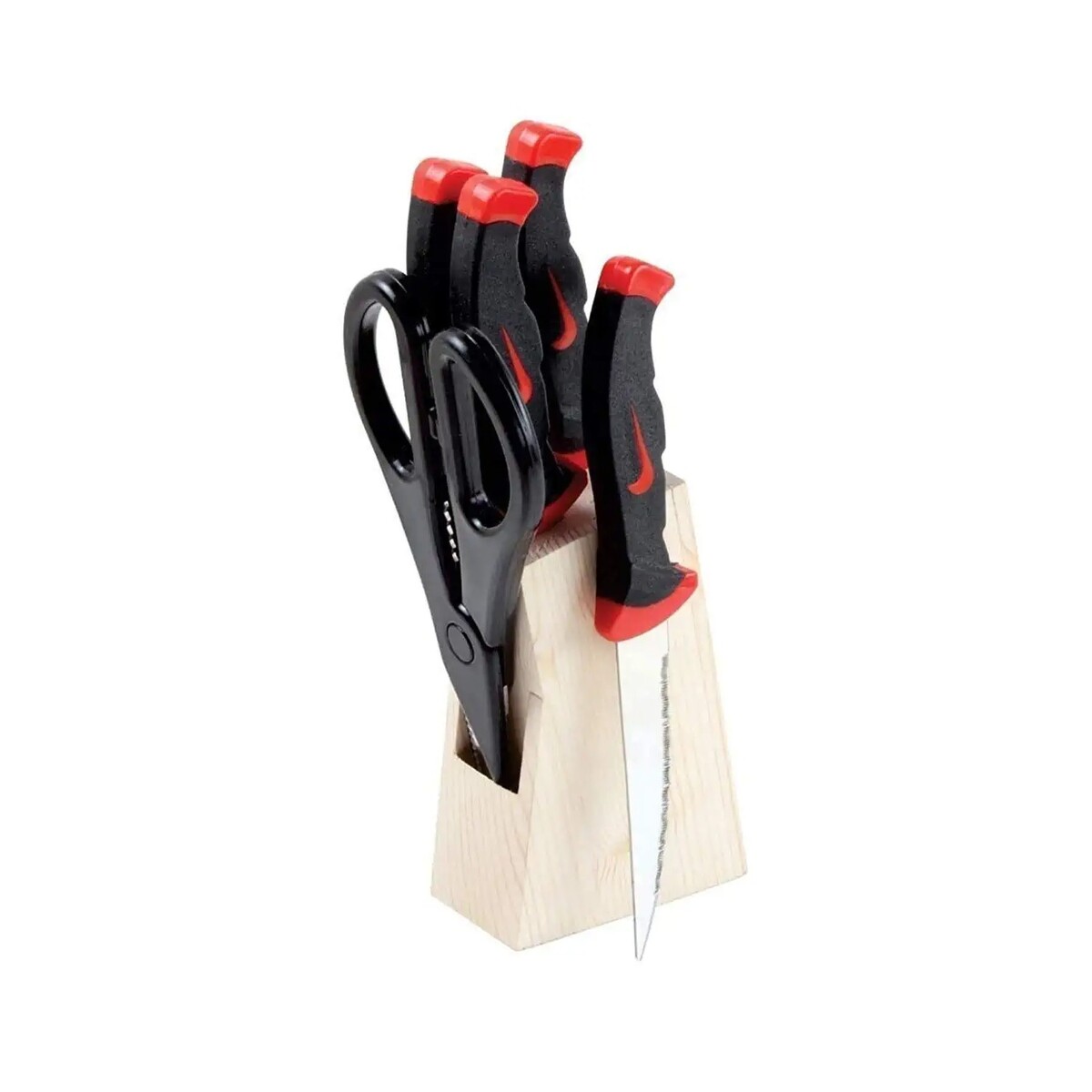 Chefline Knife&Scissor With Wooden stand 6Pc