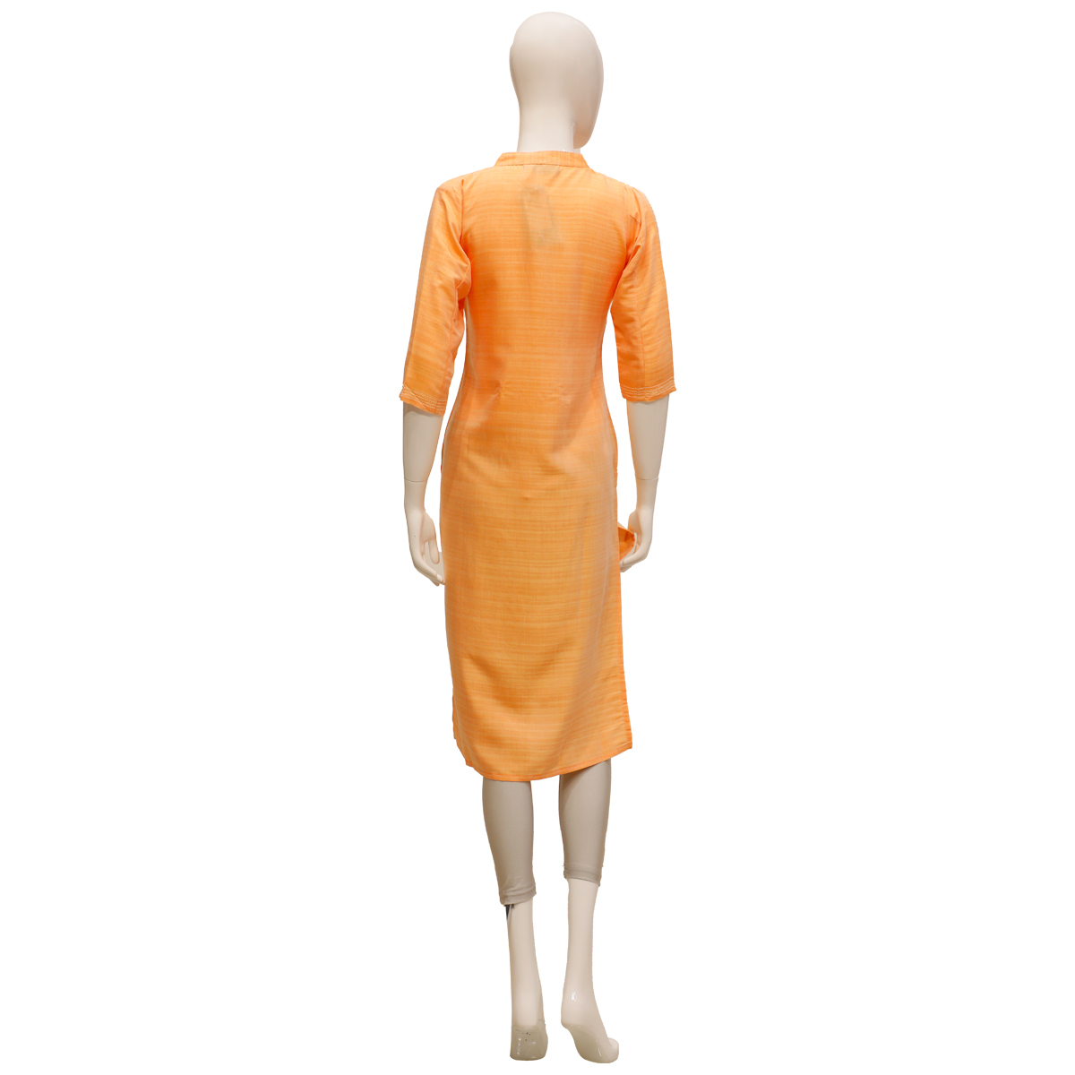 Yavi Straight Cut Kurta for Women with Embroidery Detailing - Orange