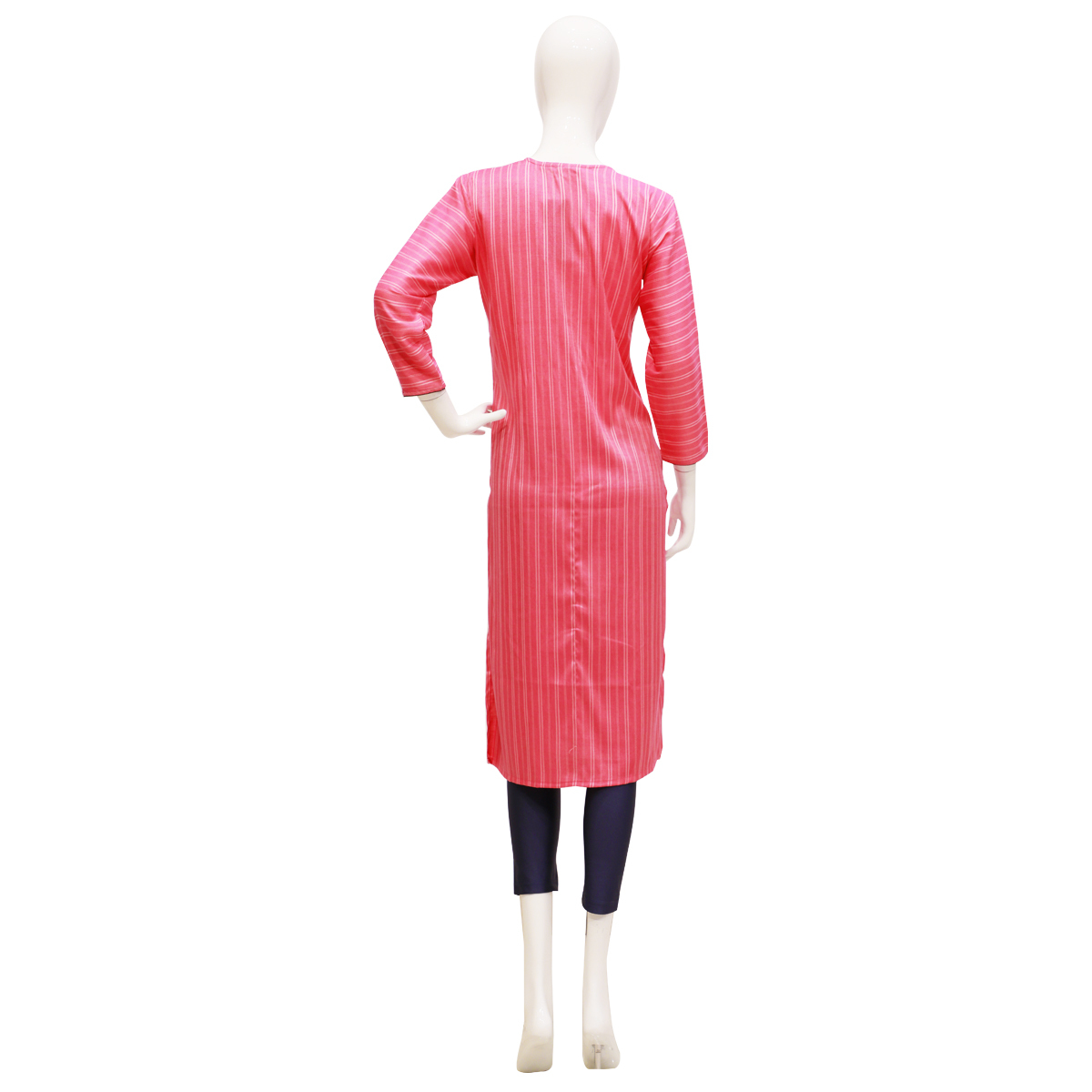 Yavi Straight Cut Kurta for Women with Embroidery Detailing - Pink