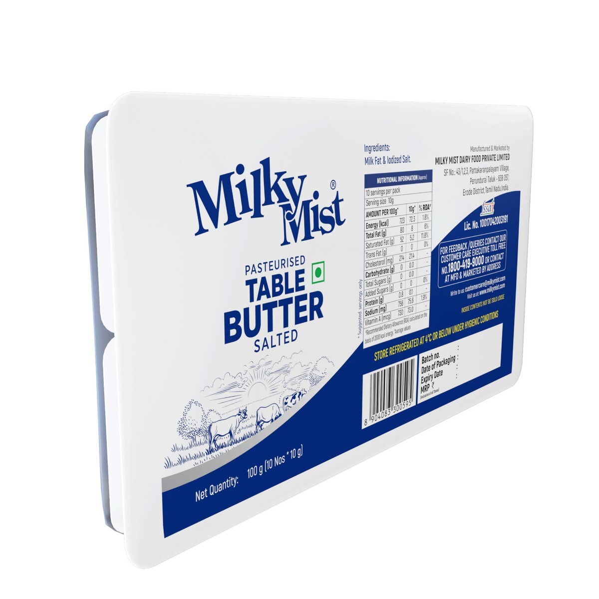 Milky Mist Table Butter Chiplet 100gm