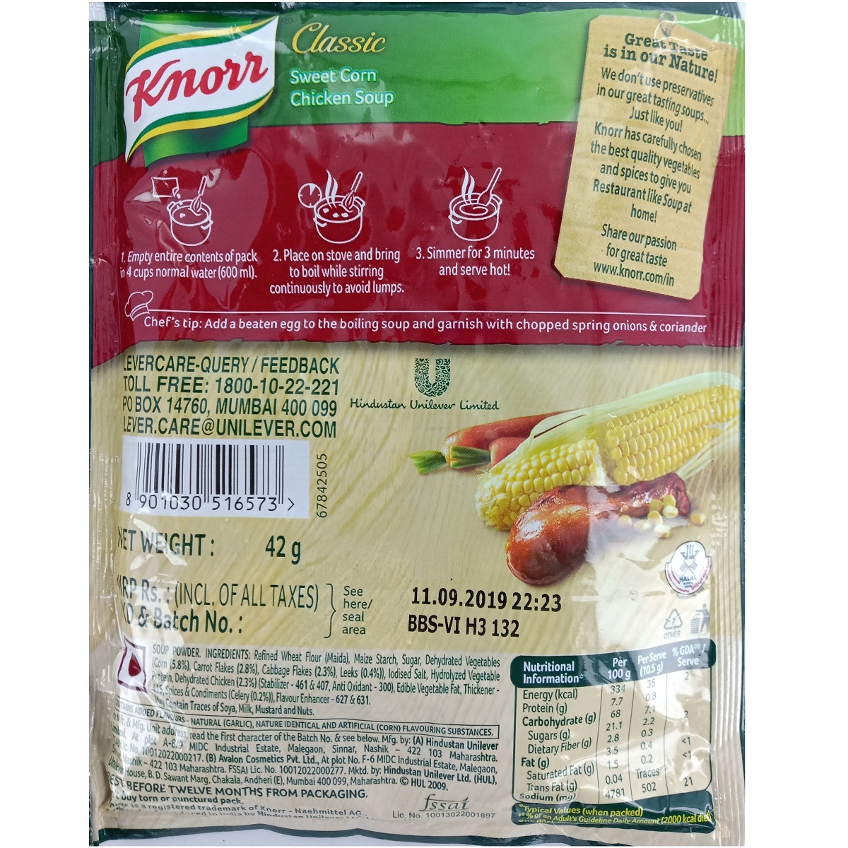Knorr Chinese Sweet Corn Chicken Soup 42g