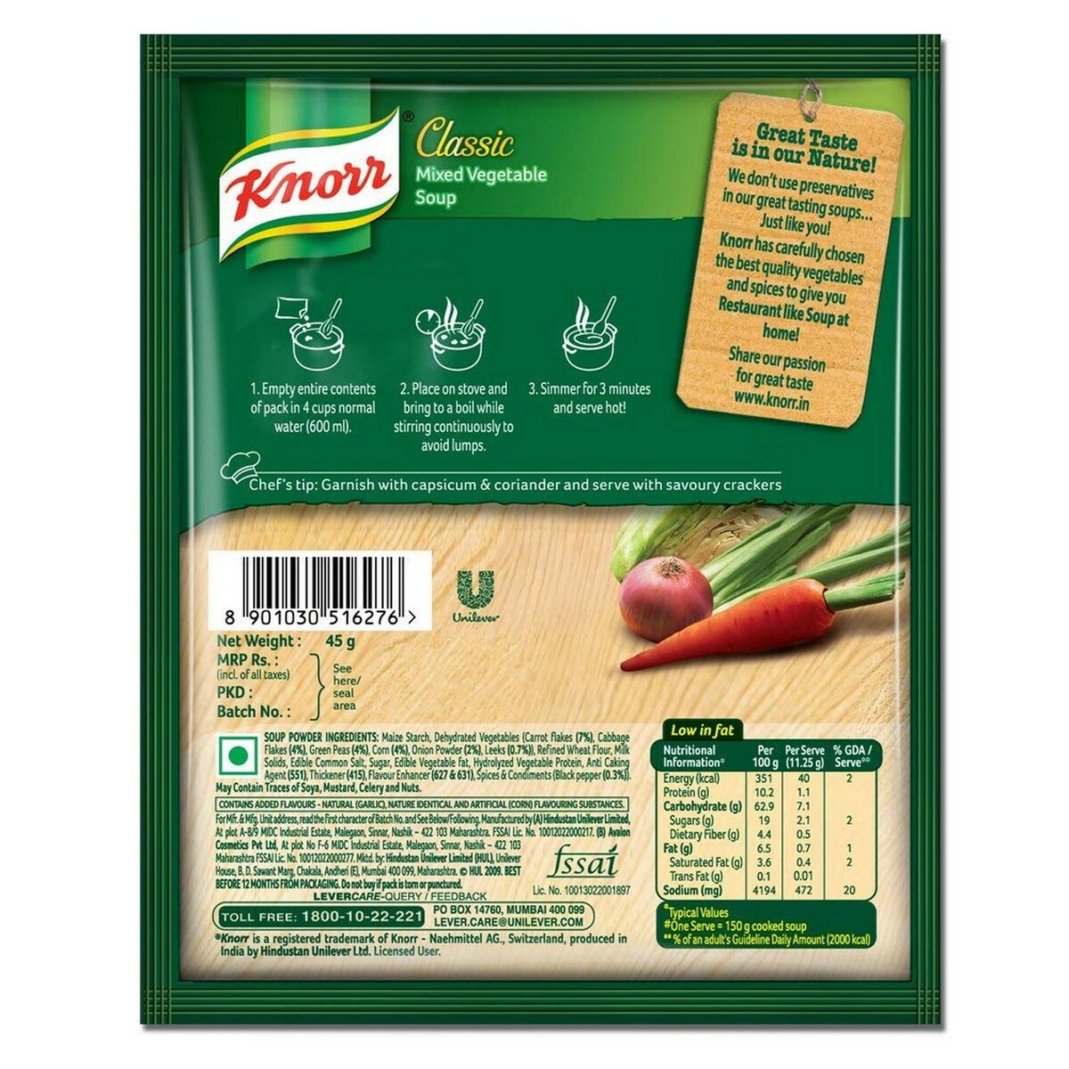 Knorr Classic Mixed Vegetable Soup 40g