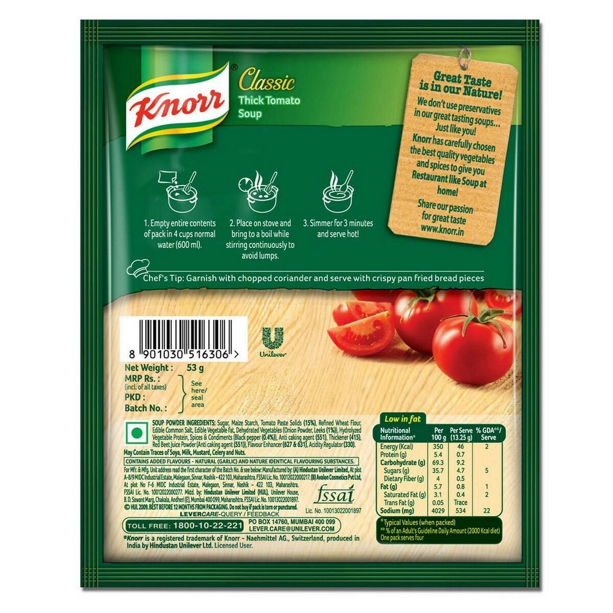 Knorr Classic Thick Tomato Soup 53g