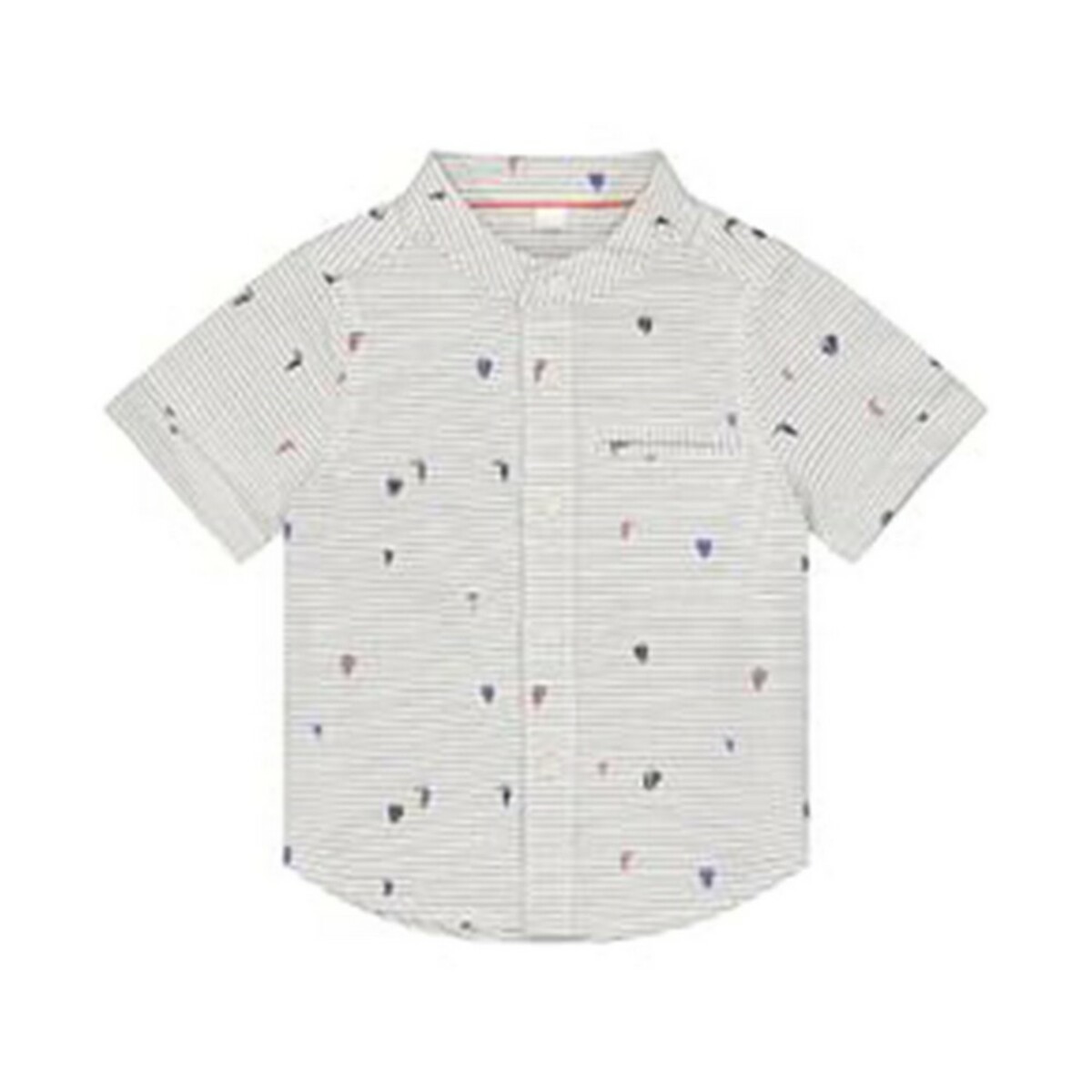 Mother Care Boys Half Sleeves Shirt Stripes And Printed - White