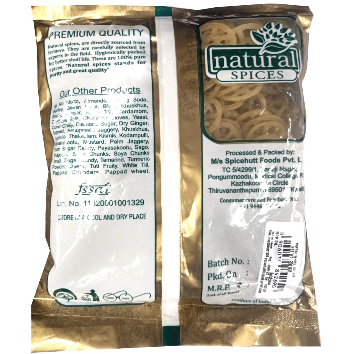 Natural Spices Pappad Wheel 250g