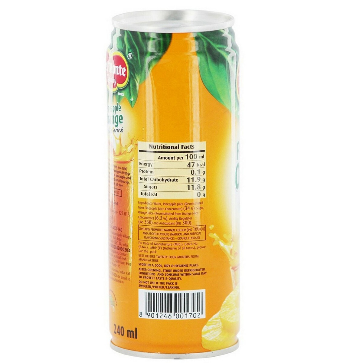 Delmonte Quality Pineapple Orange Fruit Drink 240ml