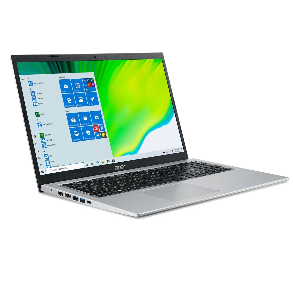 Acer Notebook A515-56 Core i3 11th Gen Win10 + MS Office Silver