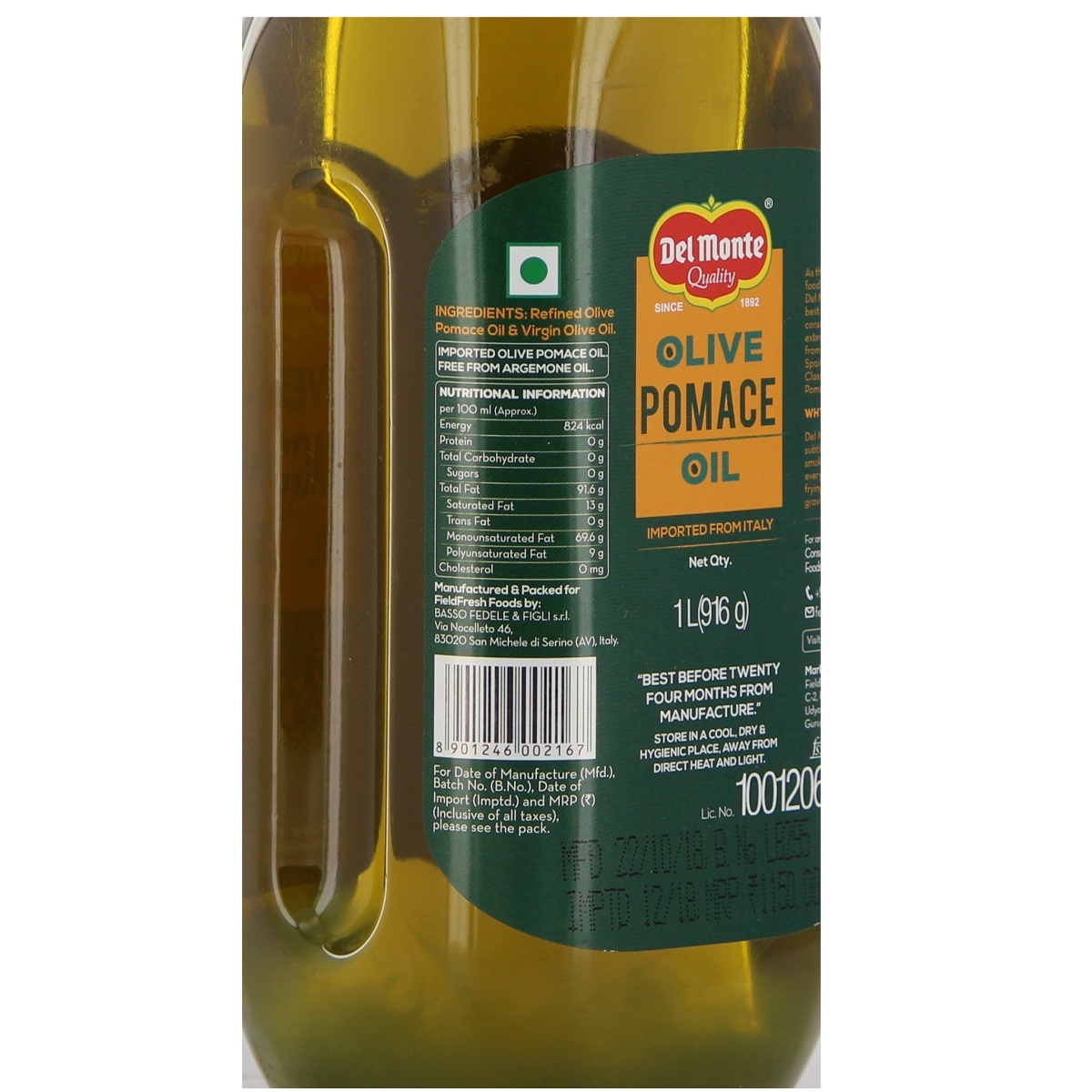 Delmonte Quality Olive Oil Pomace 1Litre