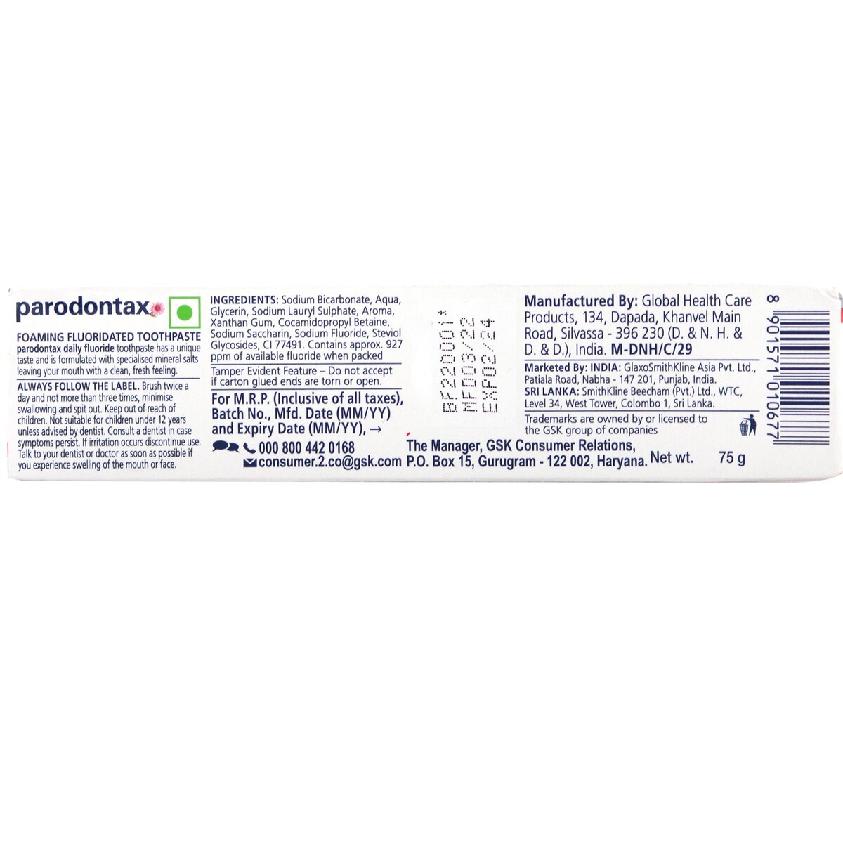 Parodontax Toothpaste Daily Fluoride 75g