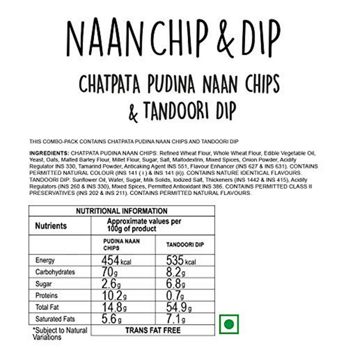 Wingreens Chatpata Pudina NaanChip Dip70g