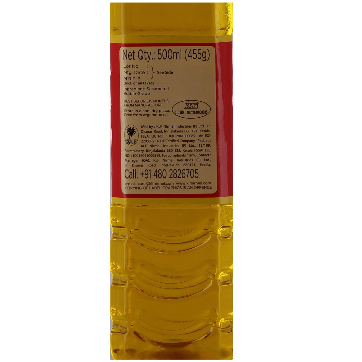 KLF Tilnad Gingelly Oil Pet Bottle 500ml