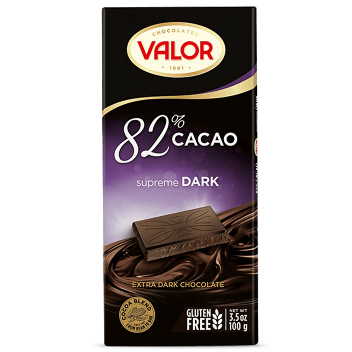 Valor Premium 82% Dark Chocolate 100g