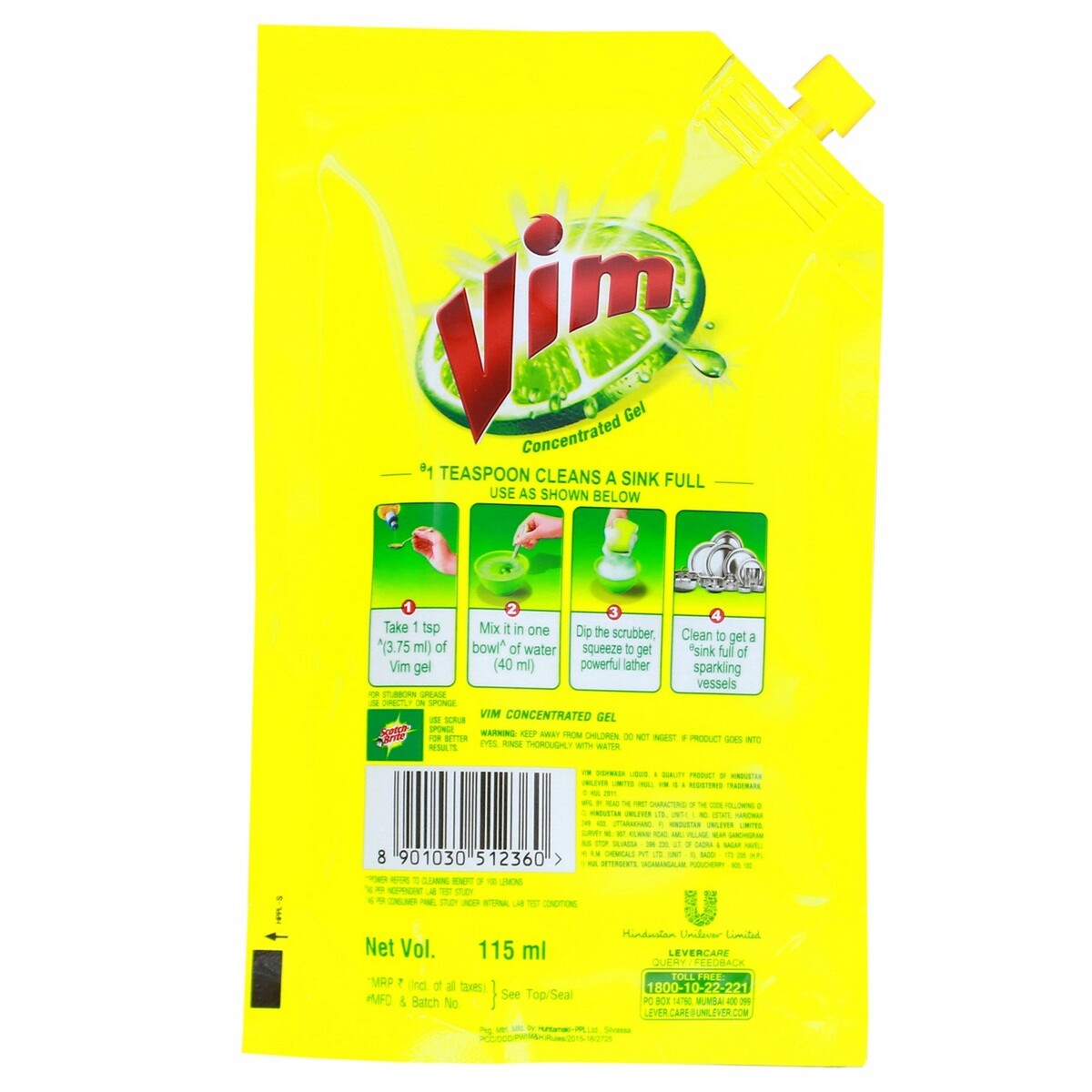 Vim Dish Wash Concentrate Gel 140ml