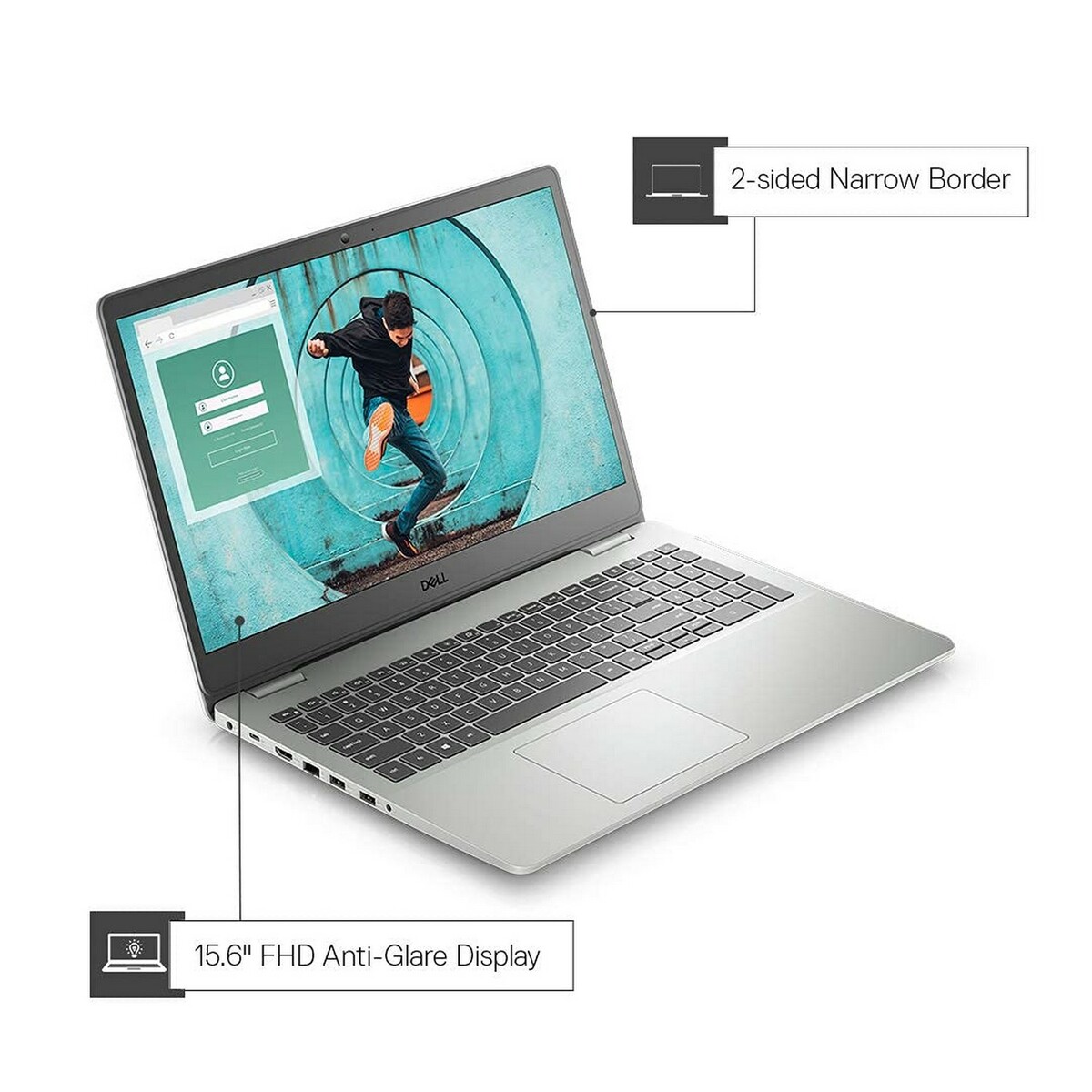 Dell Notebook 3501 Core i3 11th Gen 15.6" Win10 Silver + MS Office