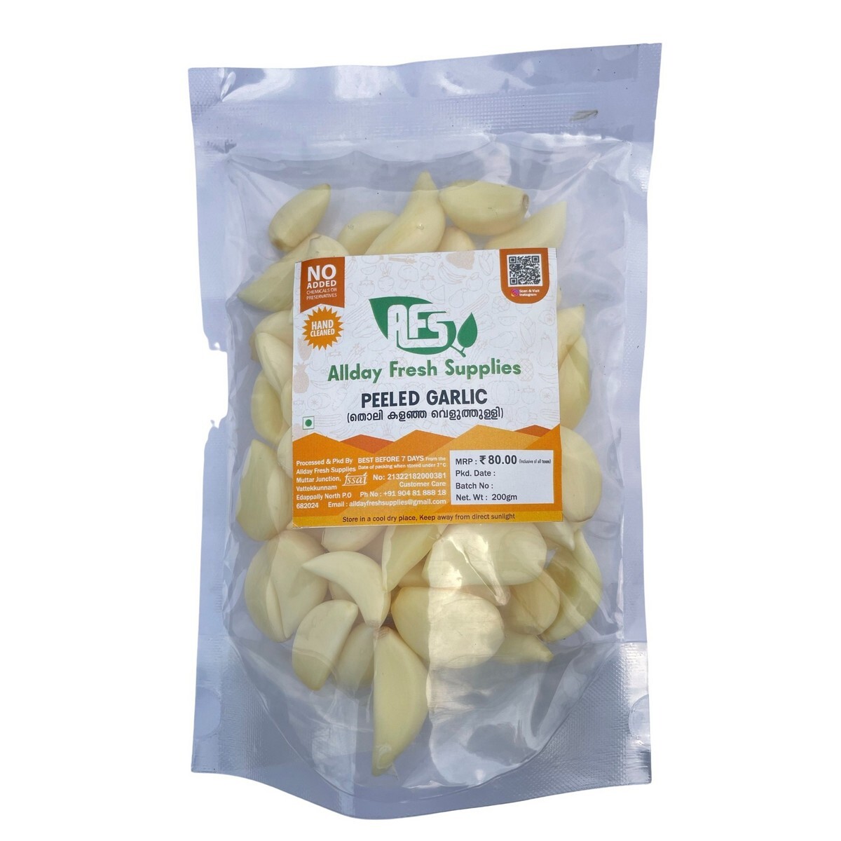 AFS Fresh Peeled Garlic 200g