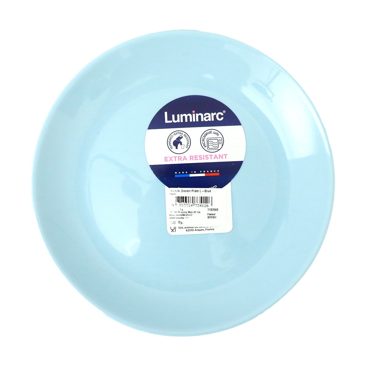 Luminarc Diwali Desert Plate Light Blue 19cm