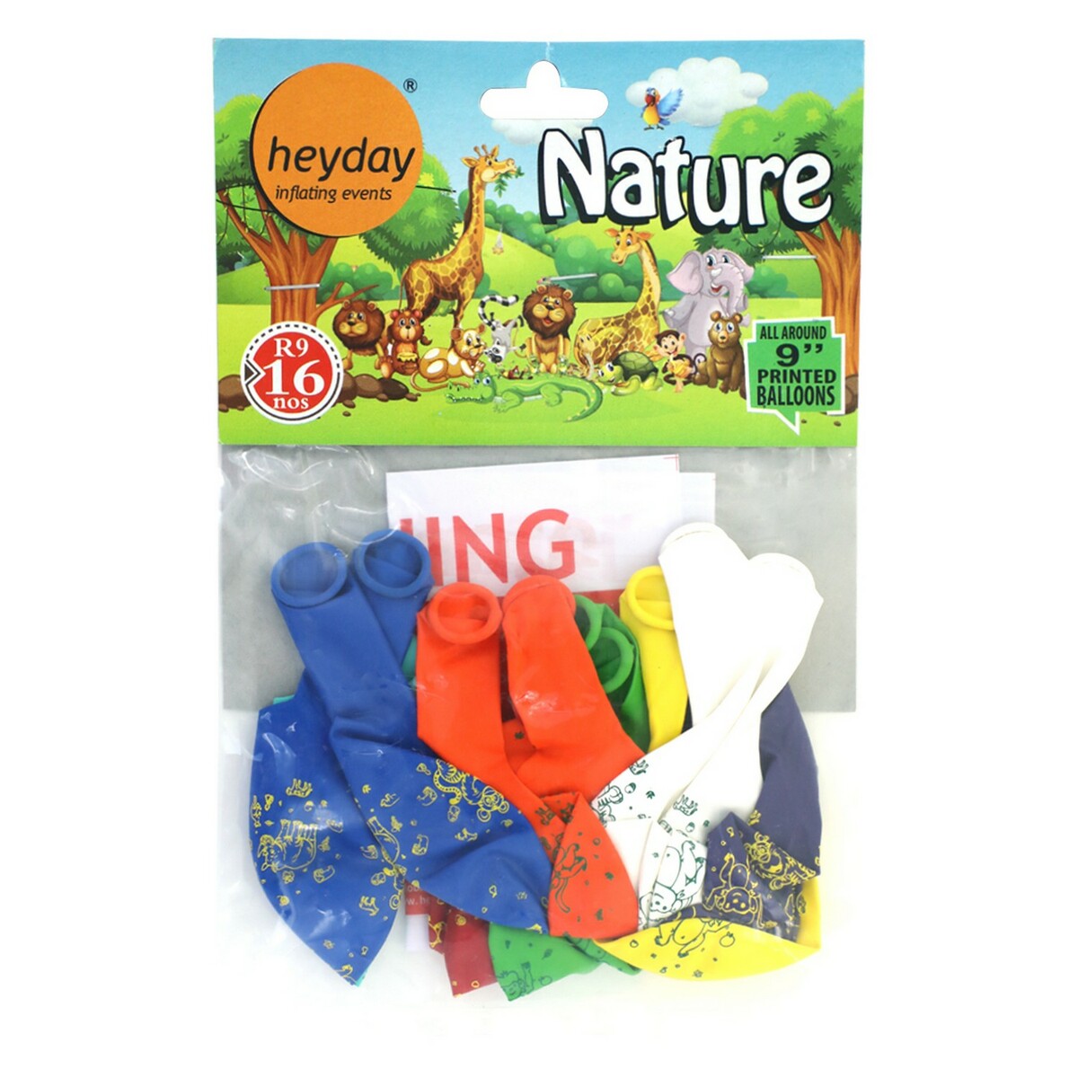 HeyDay Nature Printd Ballon 9in-16pc