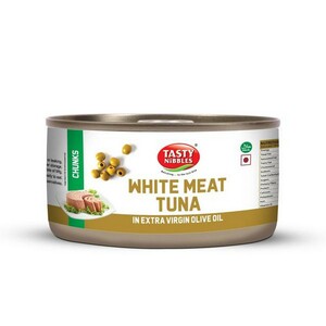 Tasty Nibbles White Meat Tuna Chunks In Virgin  Olive Oil  185G