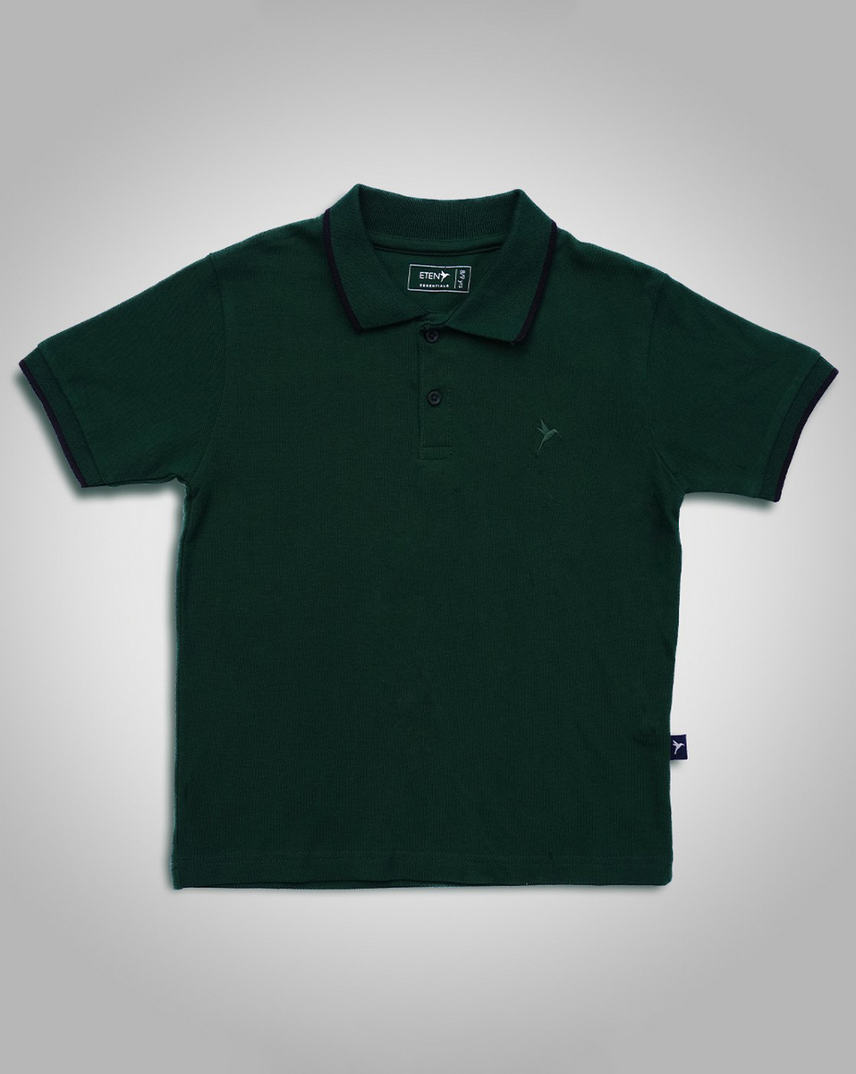 Eten Kids Regular Fit Green Solid T-Shirt