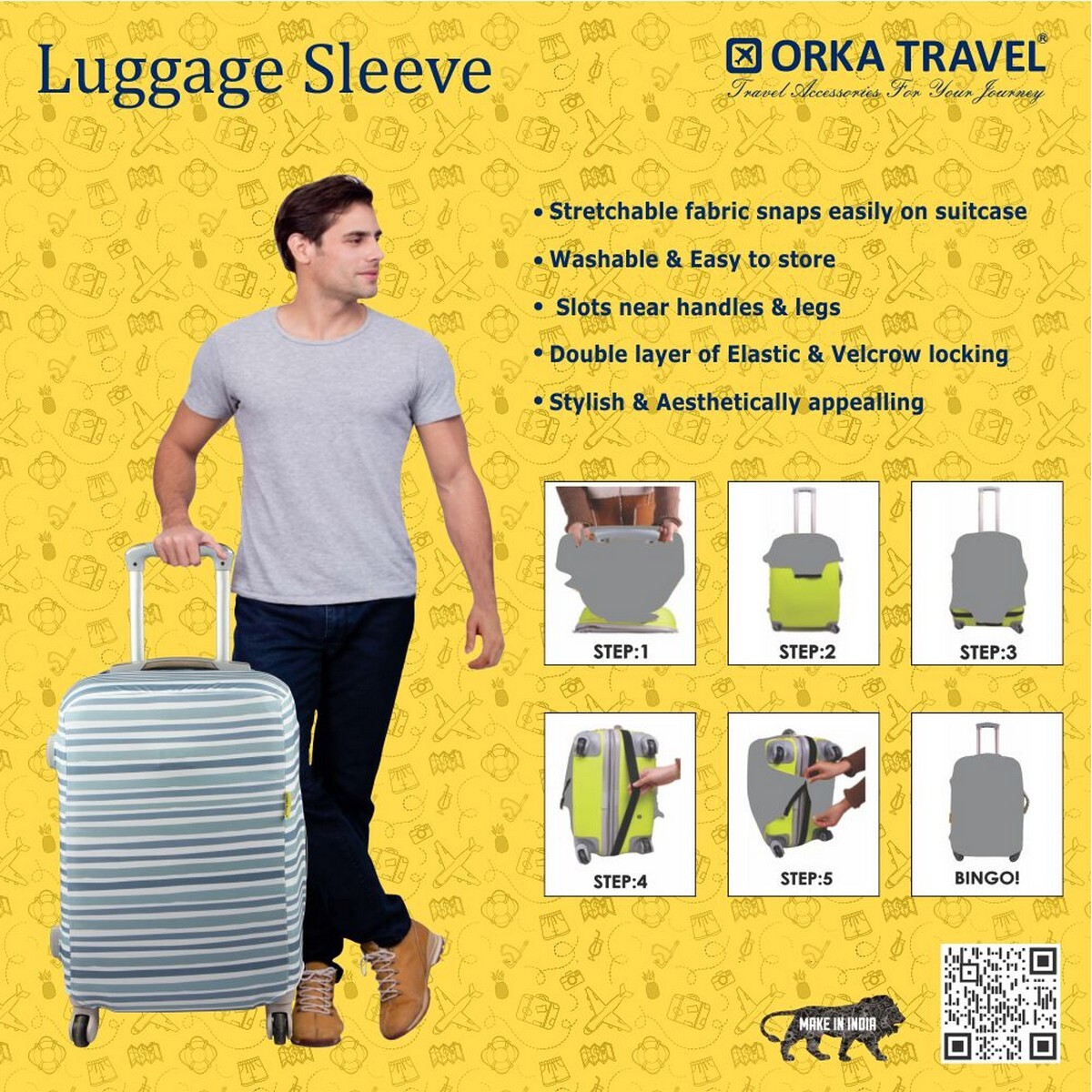 Orka Luggage Cover Printd Large