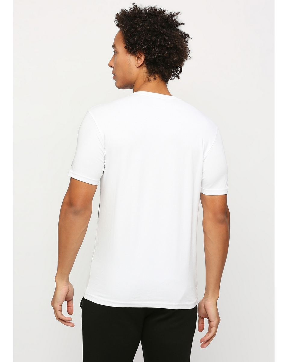 Pepe Mens Printed White Slim Fit T Shirt
