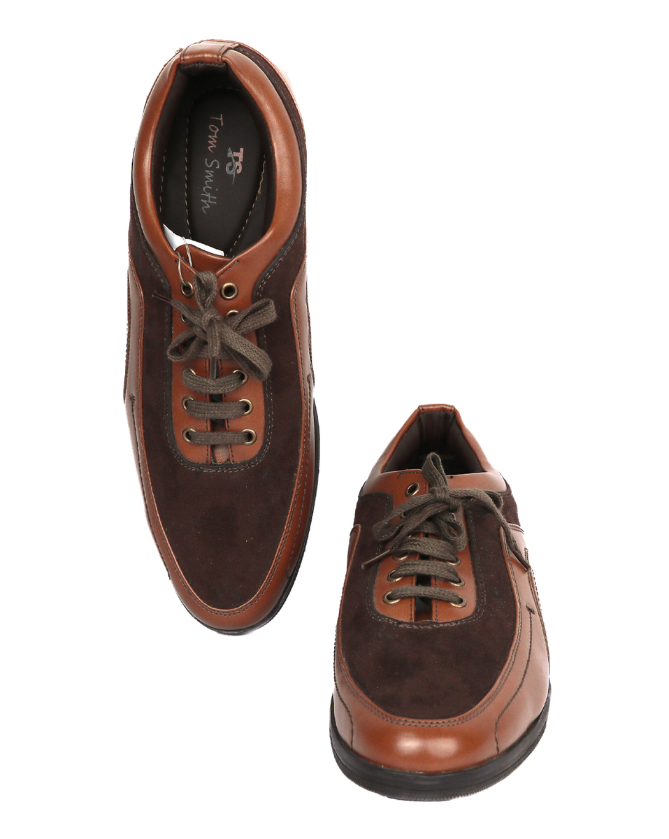 Tom Smith Mens Rexine Tan Lace ups Casual Shoes
