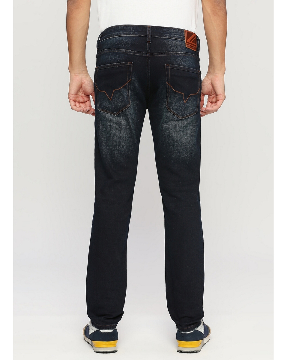 Pepe Mens Solid Vintage Mid Tinted Slim Fit Jeans